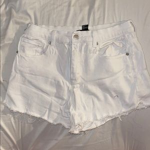 High Waisted White Shorts